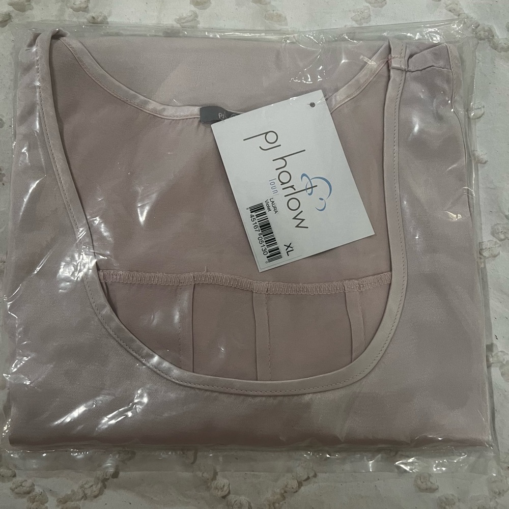PJ Harlow NWT Laura  Violet Satin Top